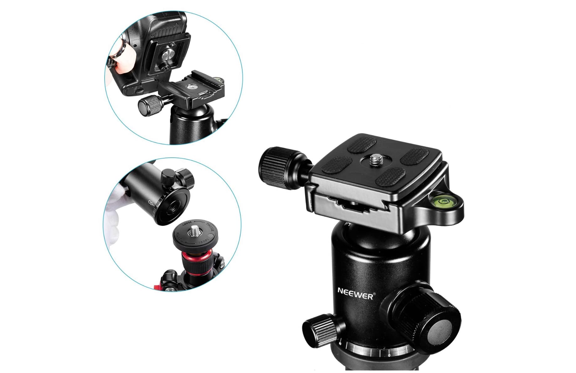 ball head and quick release plate of newer tripod