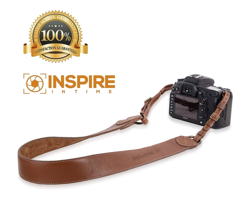 Inspire In Time 100% Genuine Leather Camera Strap CANON 80D