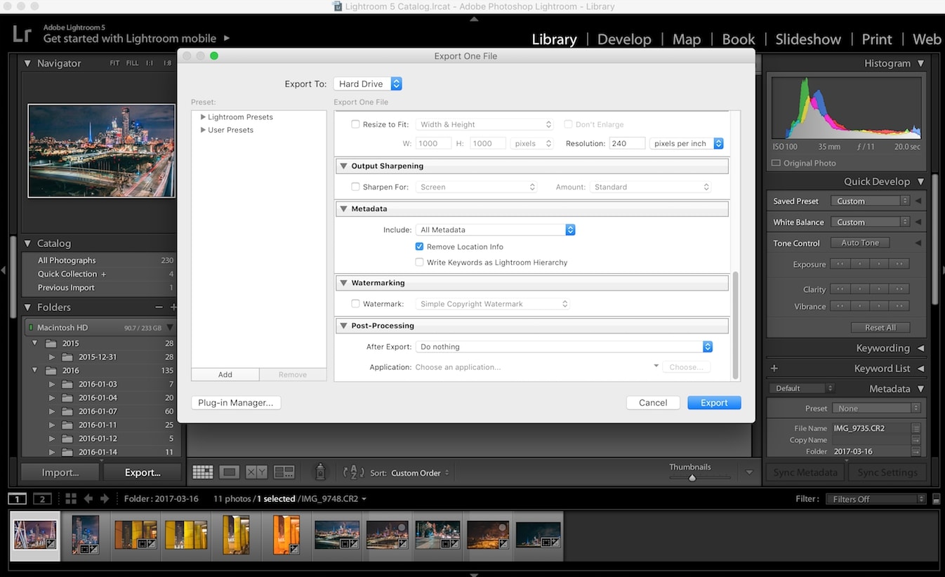 Time to export Time to export