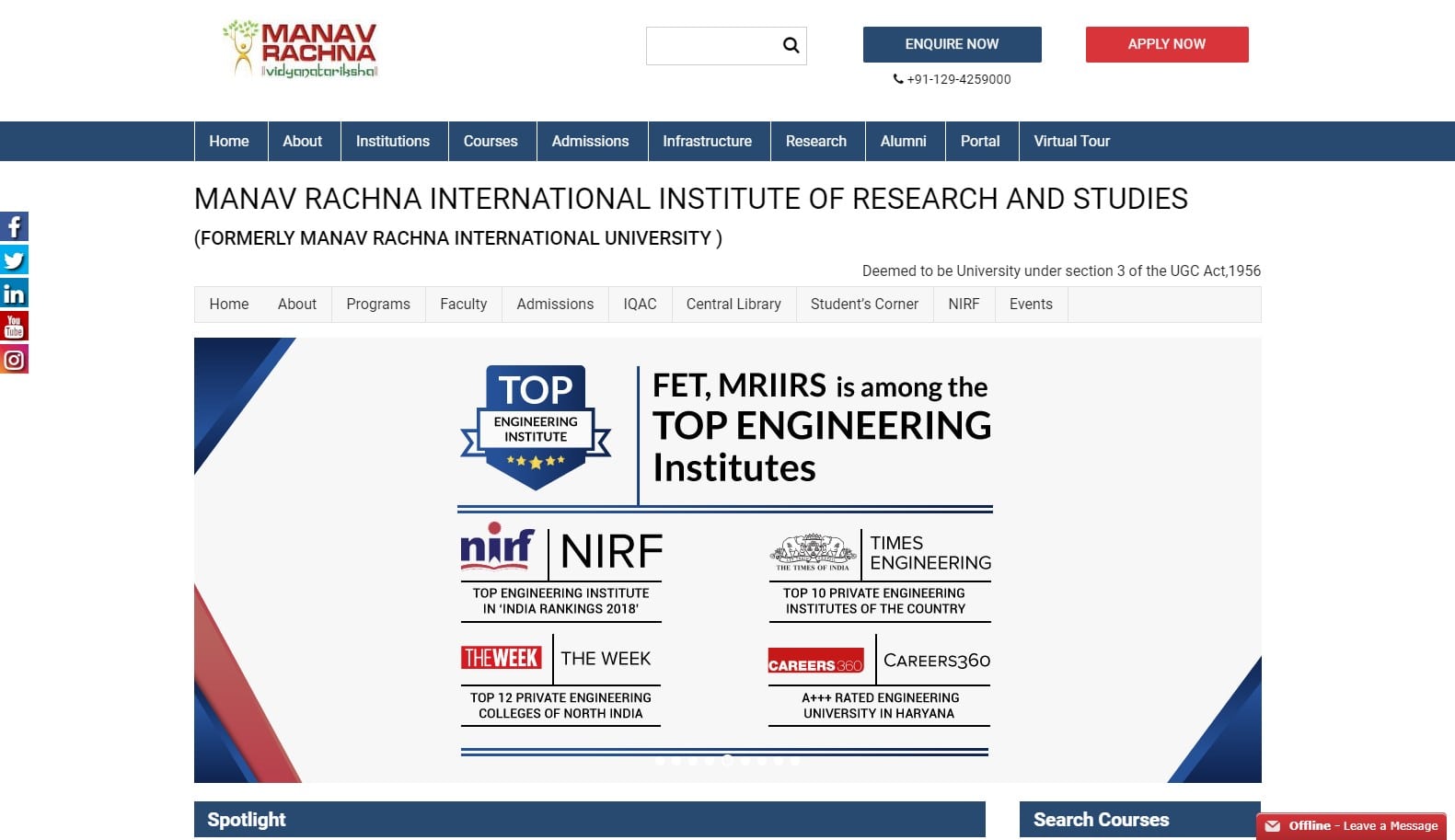 Manav Rachna International Institute of Research and Studies Manav Rachna International Institute of Research and Studies
