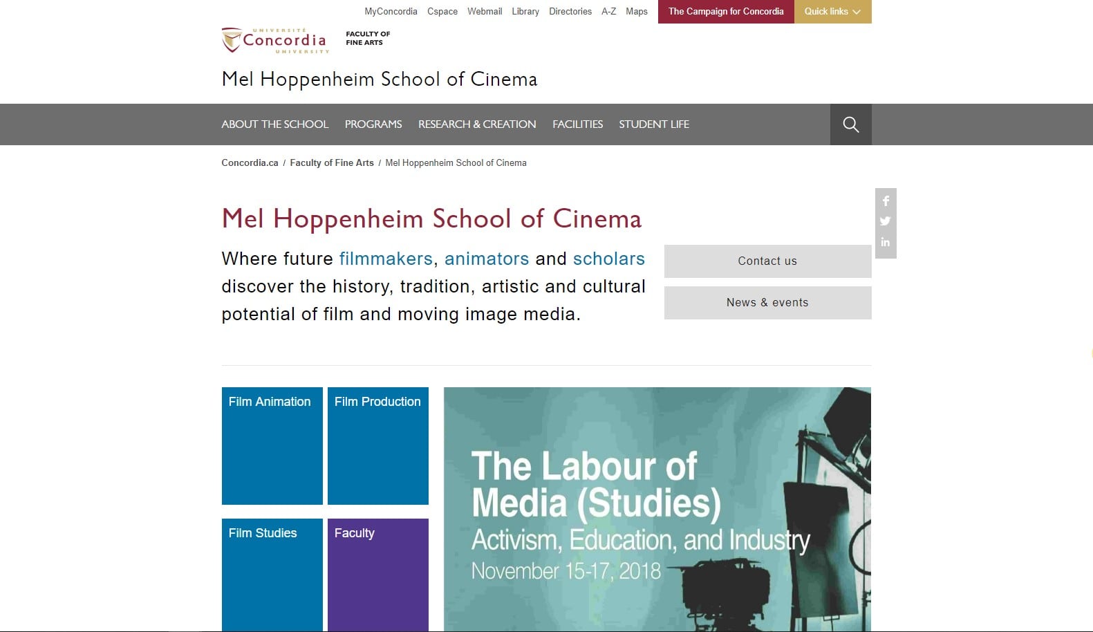 Concordia University - Mel Hoppenheim School of Cinema
