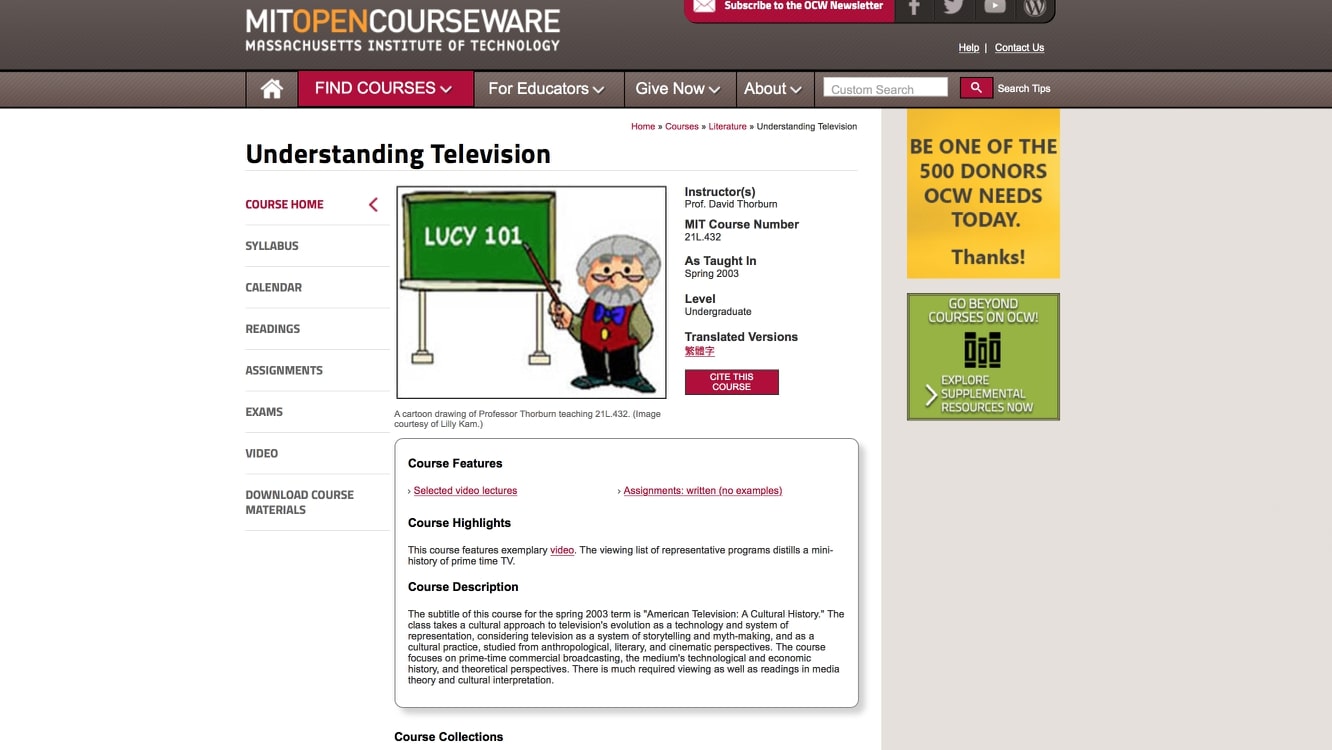 Online Film Courses Offered by MIT Online Film Courses Offered by MIT