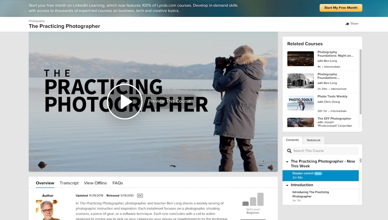 Lynda – The Practicing Photographer online free course