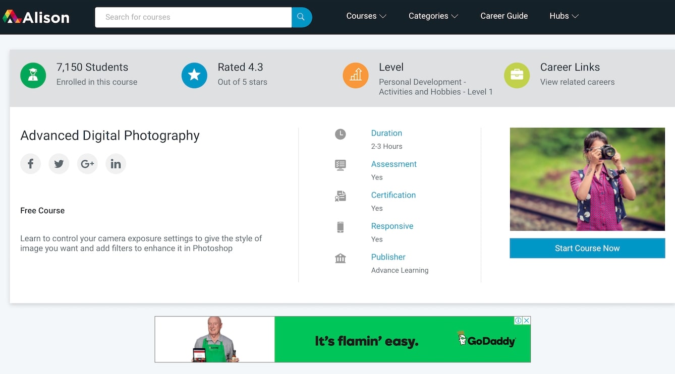 Alison – Advanced Digital Photography with certificate 
