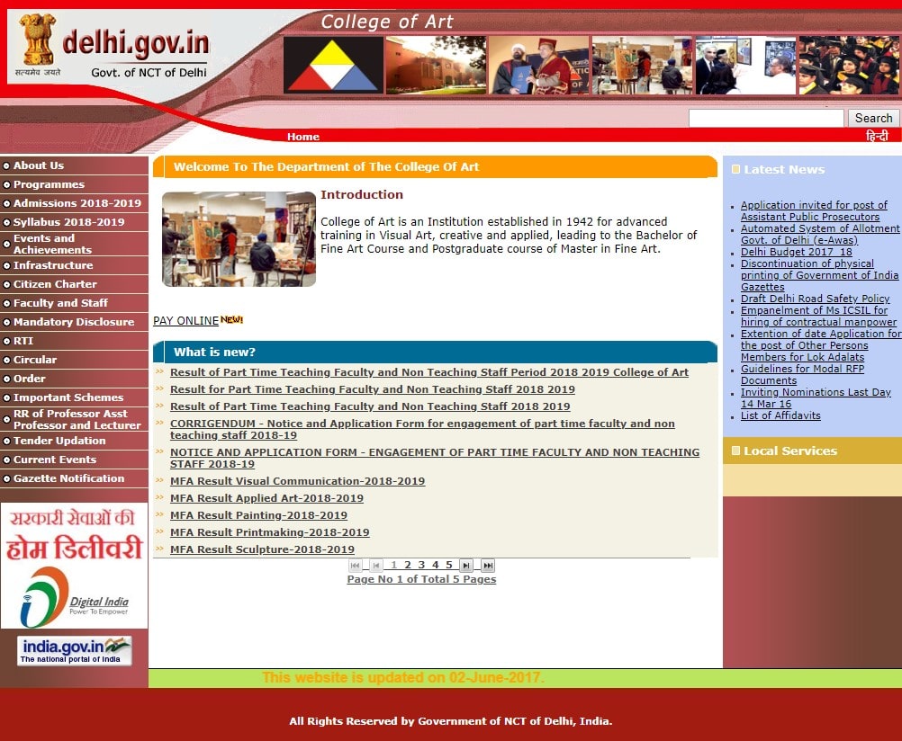 College of Art, University of Delhi, New Delhi College of Art, University of Delhi, New Delhi