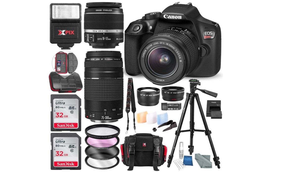 Canon EOS Rebel T6 Bundle With EF-S 18-55mm f/3.5-5.6 IS II Lens + Deluxe Accessory Kit - Including EVERYTHING You Need to Get Started Review Canon EOS Rebel T6 Bundle With EF-S 18-55mm f/3.5-5.6 IS II Lens + Deluxe Accessory Kit - Including EVERYTHING You Need to Get Started Review
