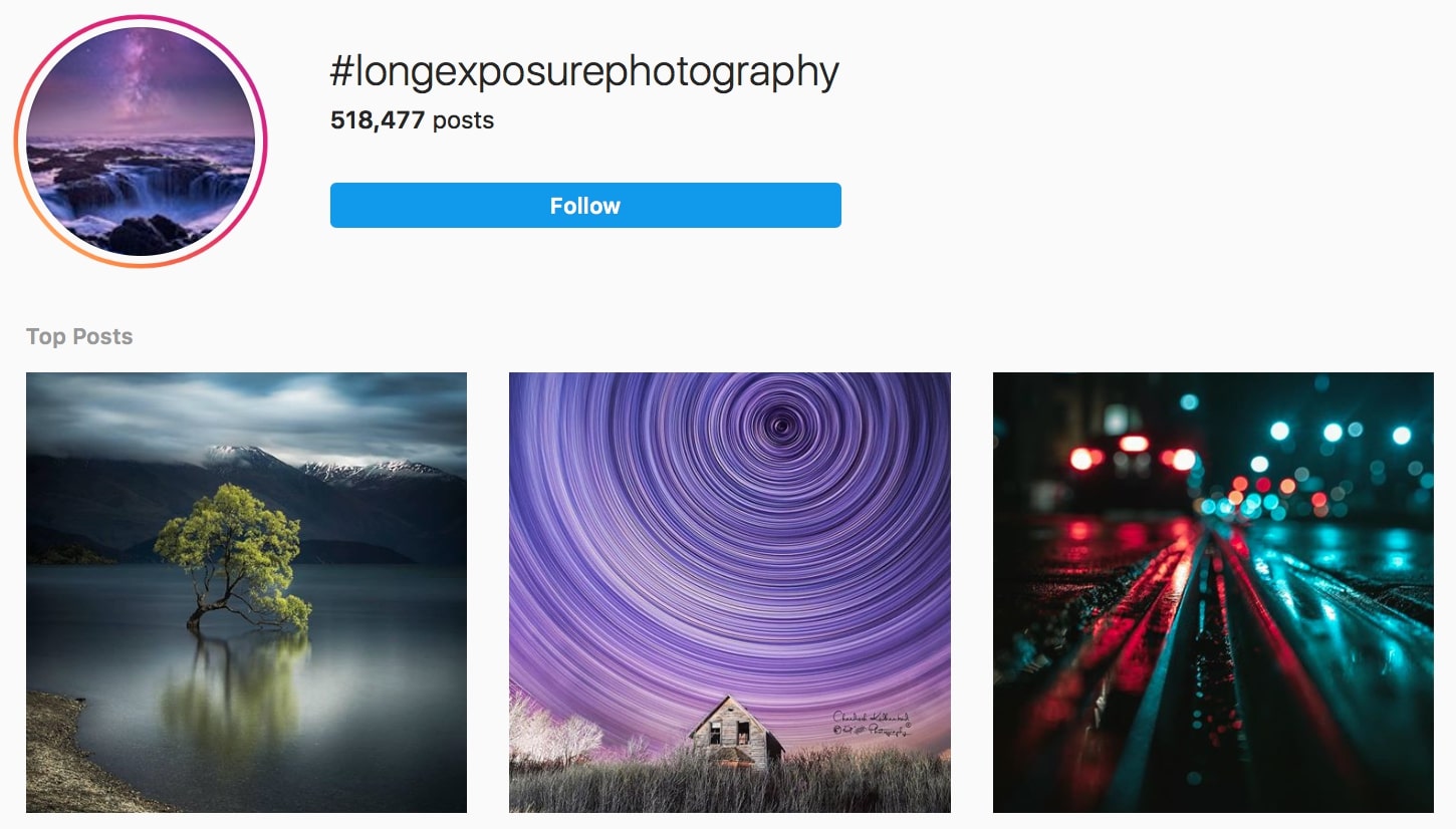Long Exposure Photography Hashtags