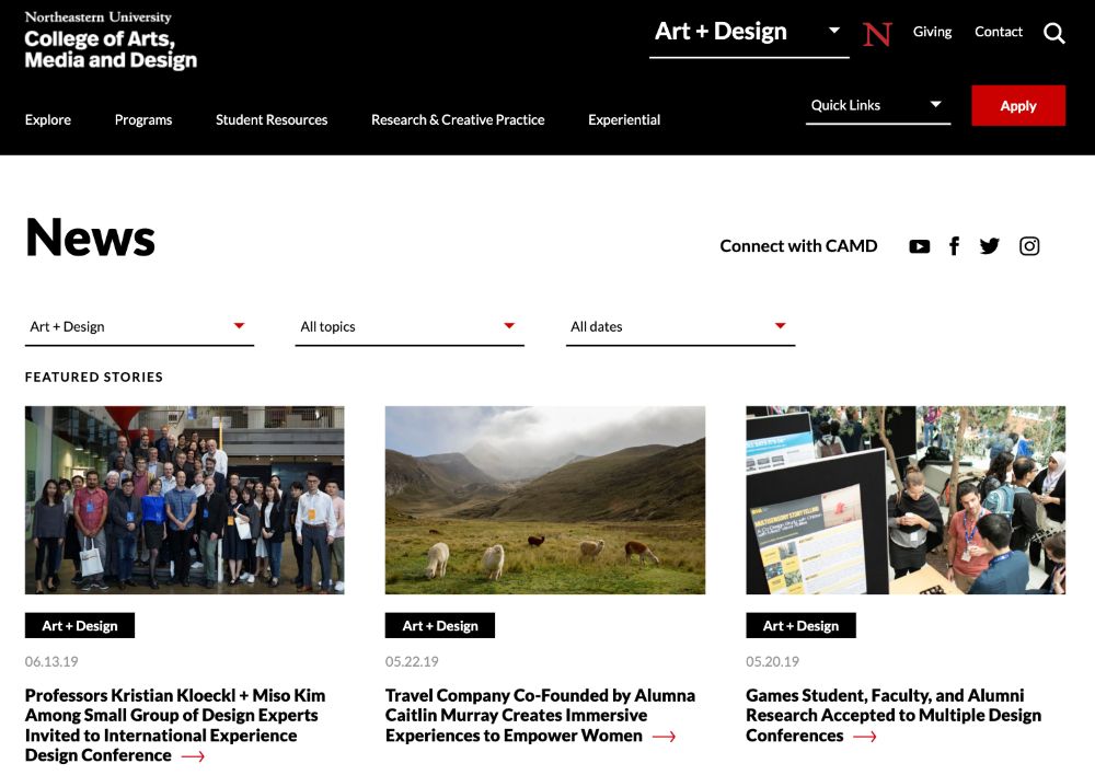 Northeastern University, College of Arts, Media and Design Northeastern University, College of Arts, Media and Design